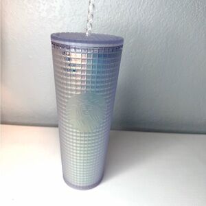 Starbucks Spring 2022 Iridescent Unicorn Soft Touch Grid Cold Cup 24oz